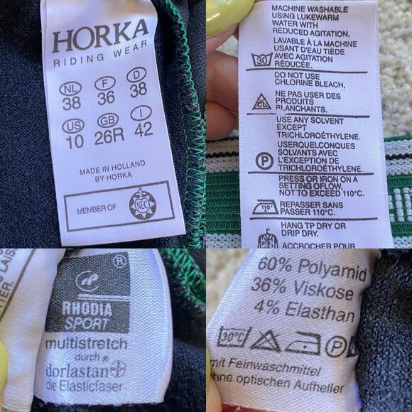 Horka High Rise Black Riding Pants size 10 - Picture 3 of 3